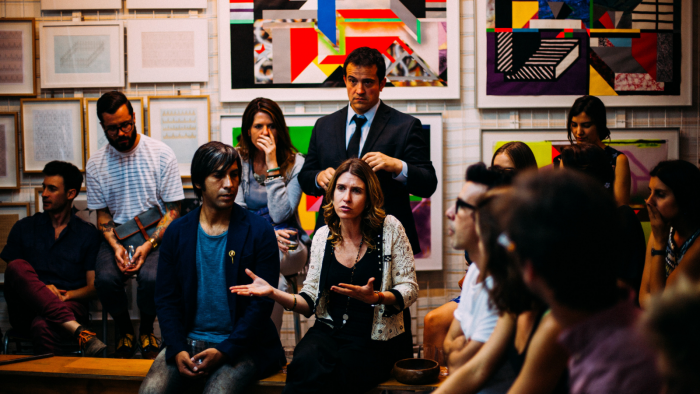 woman speaking in a meeting