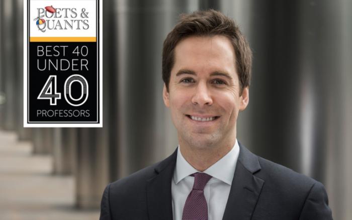 Headshot of Blaine landis with poets & Quants 40-under-40 logo